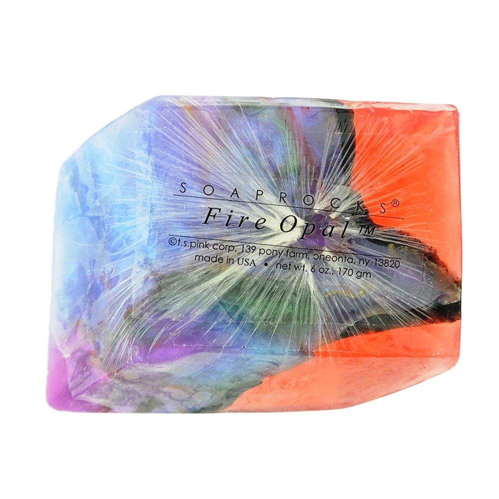 SoapRocks TS Pink FireOpal Soap that looks like a Rock ~ 6 oz. Gem Rocks Birthstone Jabón Gemstone