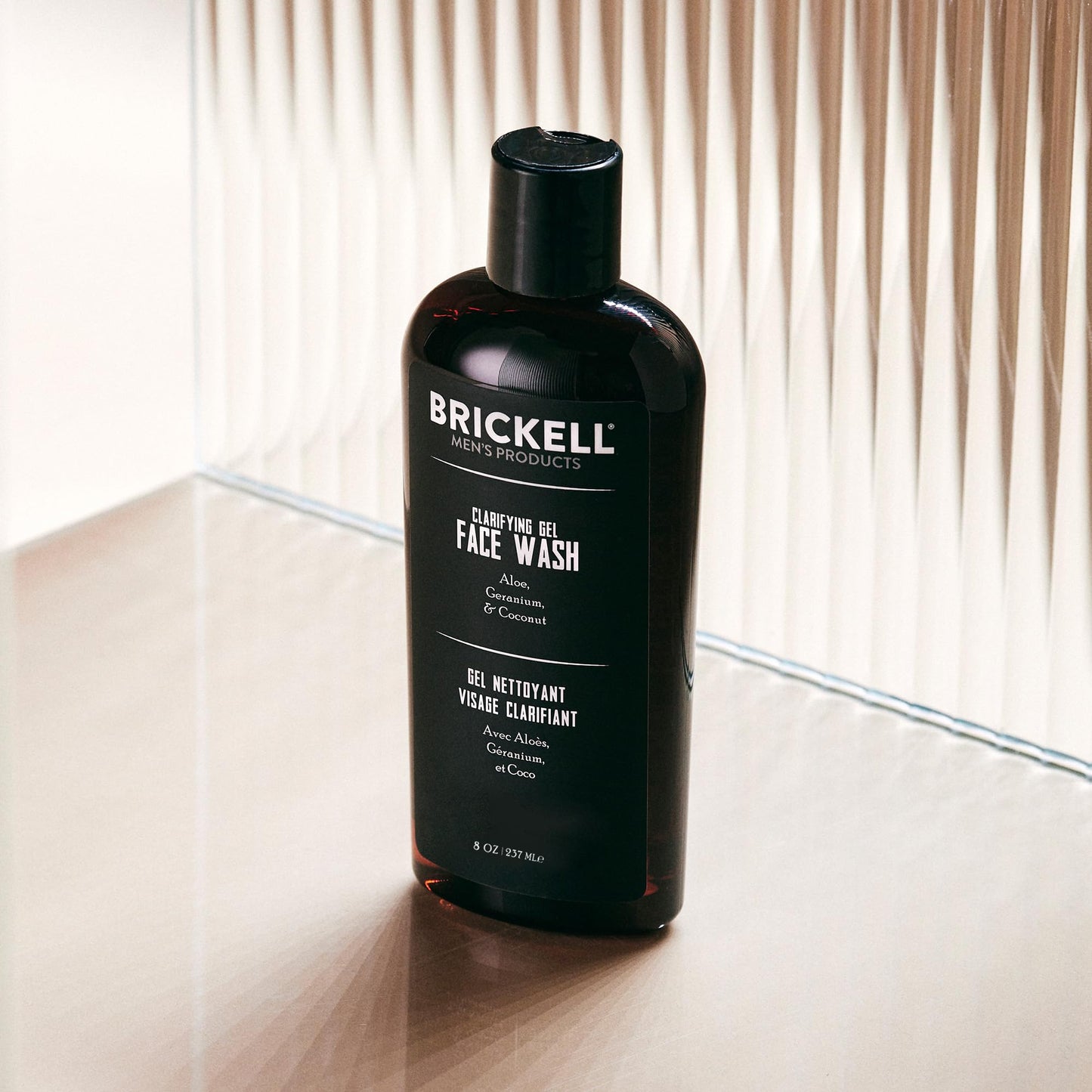 Brickell Men's Clarifying Gel Face Wash for Men, Natural and Organic Rich Foaming Daily Facial Cleanser Formulated With Geranium, Coconut and Aloe, 8