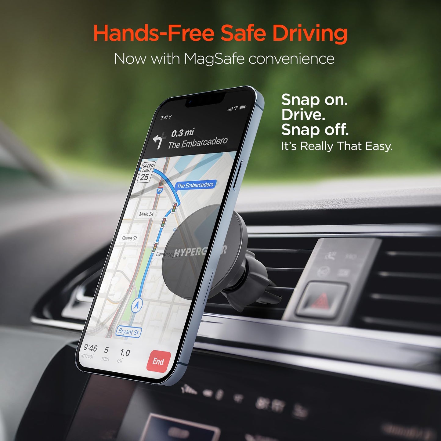 HyperGear MagSafe Magnetic Phone Holder Car Phone Holder Mount for Air Vent, Cellphone Holders Car Magnet Stand, Auto Magnetic Mount, Hands-Free…