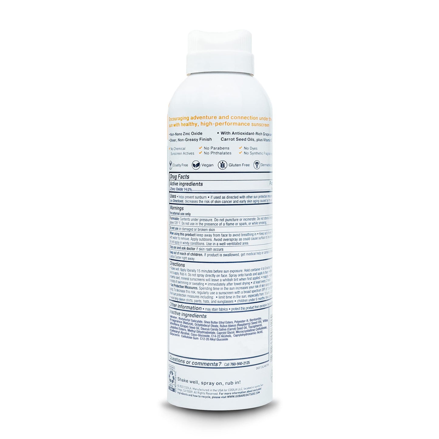Bare Republic Mineral Sunscreen SPF 30 Sunblock Spray, Sheer and Non-Greasy Finish, Coconut Mango Scent, 6 Fl Oz