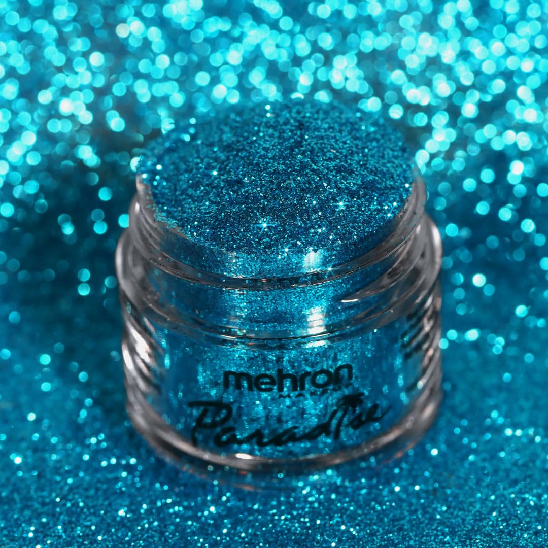 Mehron Makeup Paradise Glitter FX | Professional Cosmetic for Makeup & Art | Vibrant & Shimmering Loose Glitter .25 oz (7 g) (Blue)