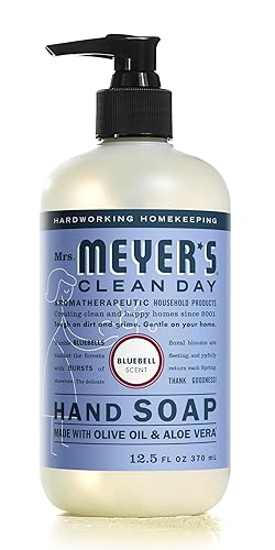 MRS. MEYER'S Clean Day Hand Soap, Made with Essential Oils, Biodegradable Formula, Bluebell, 12.5 fl. oz