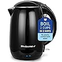 Elite Gourmet EKT1821 1.8L Double Wall Insulated, Cool-Touch 1500W Kettle w/Stainless Steel Interior & Lid, 360° Swivel Base for Cord Free Serving…