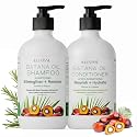 ILLUVISSE Batana Oil Shampoo and Conditioner Set for Hair Growth & Thickening, Organic Rosemary, Tea Tree Oil, Biotin & Aloe Vera Formula for Men