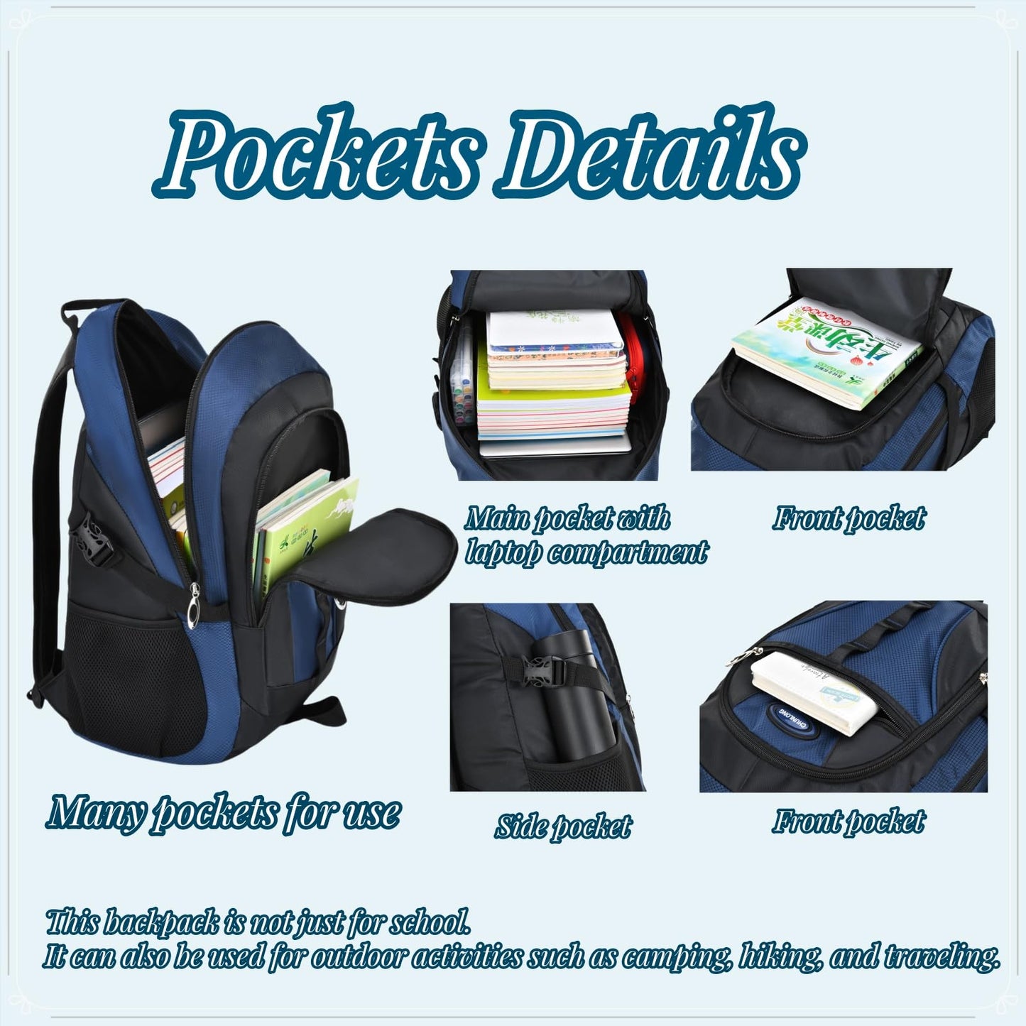 VIDOSCLA Teenage Boys Color-blocking Sports Kids Backpack Middle/High Schoolbag Elementary Student Bookbag for School Teen Boys Grey