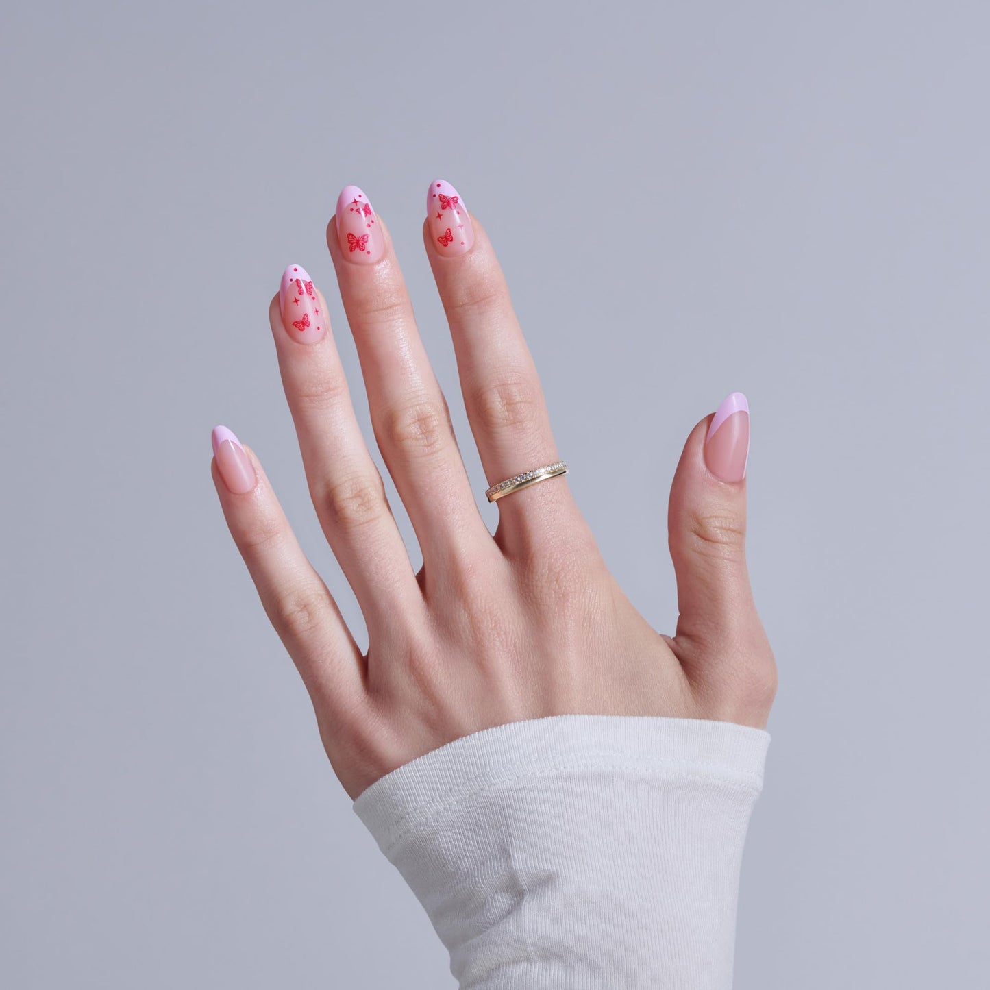 Kiss Core, Press On Nails, Nail glue included, 'Signature', Pink, Medium Size, Almond Shape, Includes 32 Nails, 2g Glue, 1 Manicure Stick, 1 Mini File Beauty & Personal Care KISS