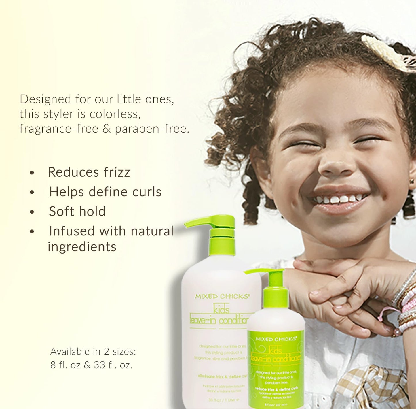 Mixed Chicks Kids Leave-In Conditioner - Eliminate Frizz & Define Curls, 33 fl.oz.
