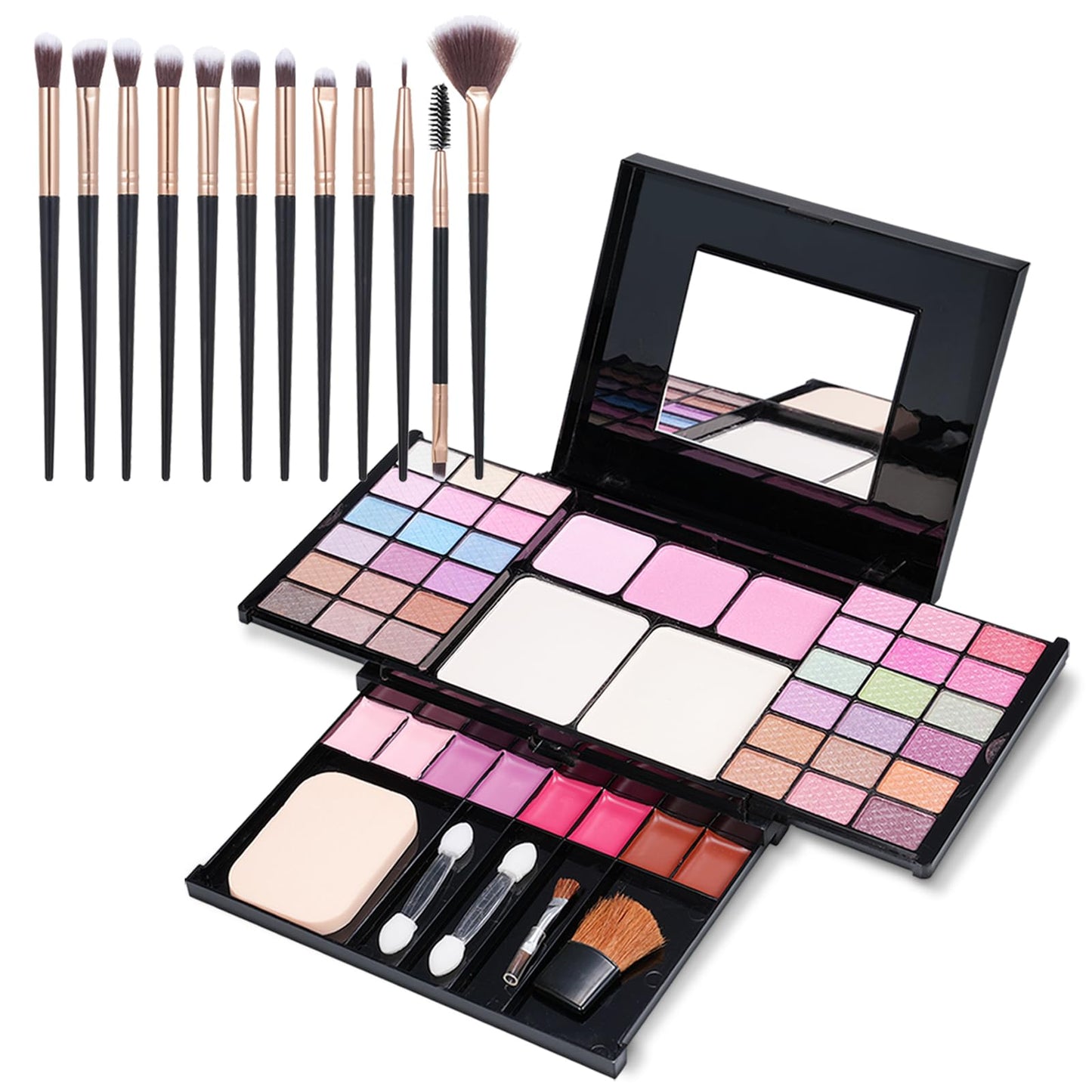 Makeup Kit Eyeshadow Palette for Women Full Gift Kit Girl Kids 49 Colors Makeup Set Combination Eyeshadow Palette with 12pcs Makeup Brushes
