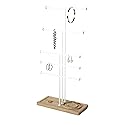 Umbra Trigem Tiered Tabletop Jewelry Organizer Freestanding Hanging Necklace, Earring and Bracelet Display, 5, White Natural
