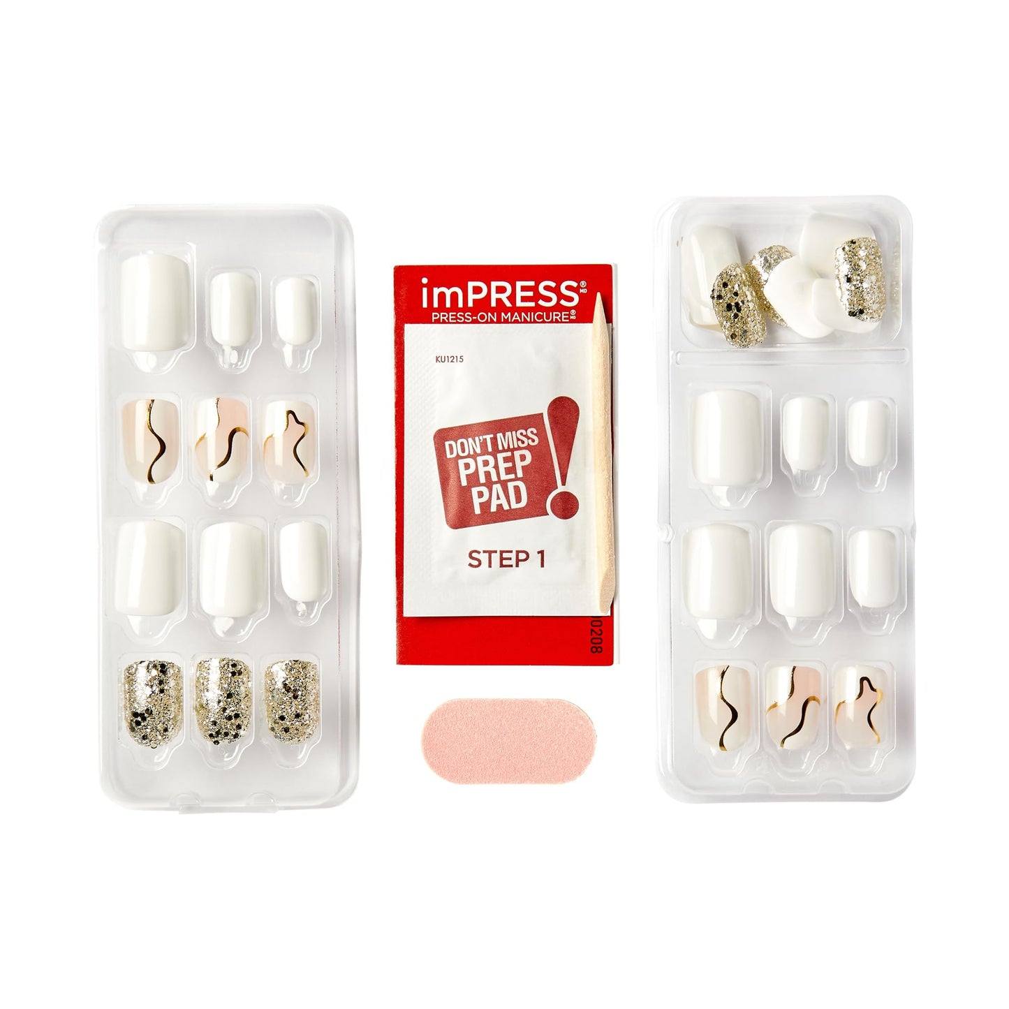 Kiss Impress Press-On Manicure Fake Nails - Astound, Short, Square, White, Easy Press On, Chip Proof, Smudge Proof, Waterproof, No Dry Time Beauty & Personal Care imPRESS