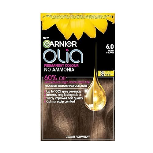 Garnier Olia Oil Powered Permanent Haircolor, 6.0 Light Brown 1 ea