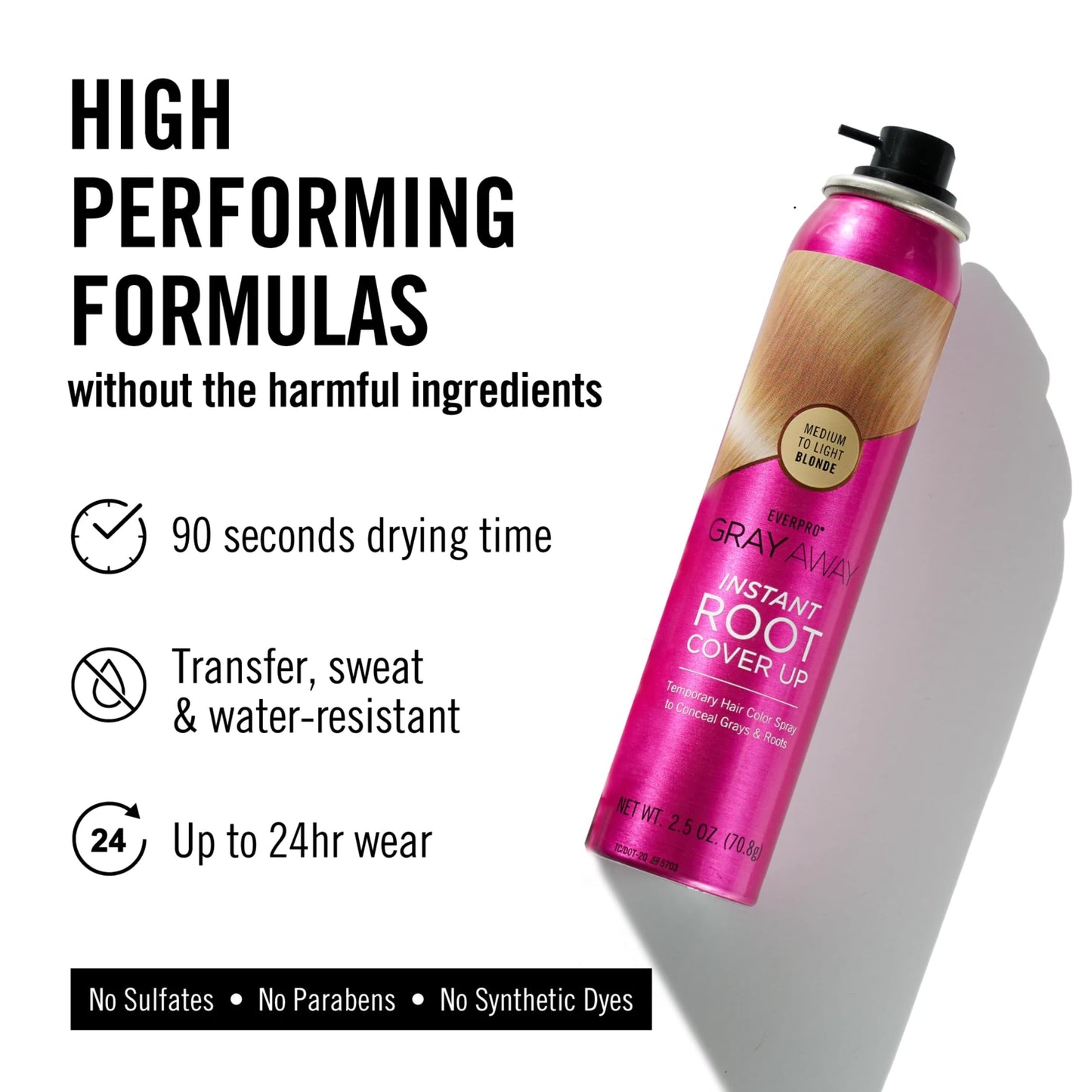 EVERPRO Gray Away Instant Root Cover Up Spray 2.5oz - Medium/Light Blonde