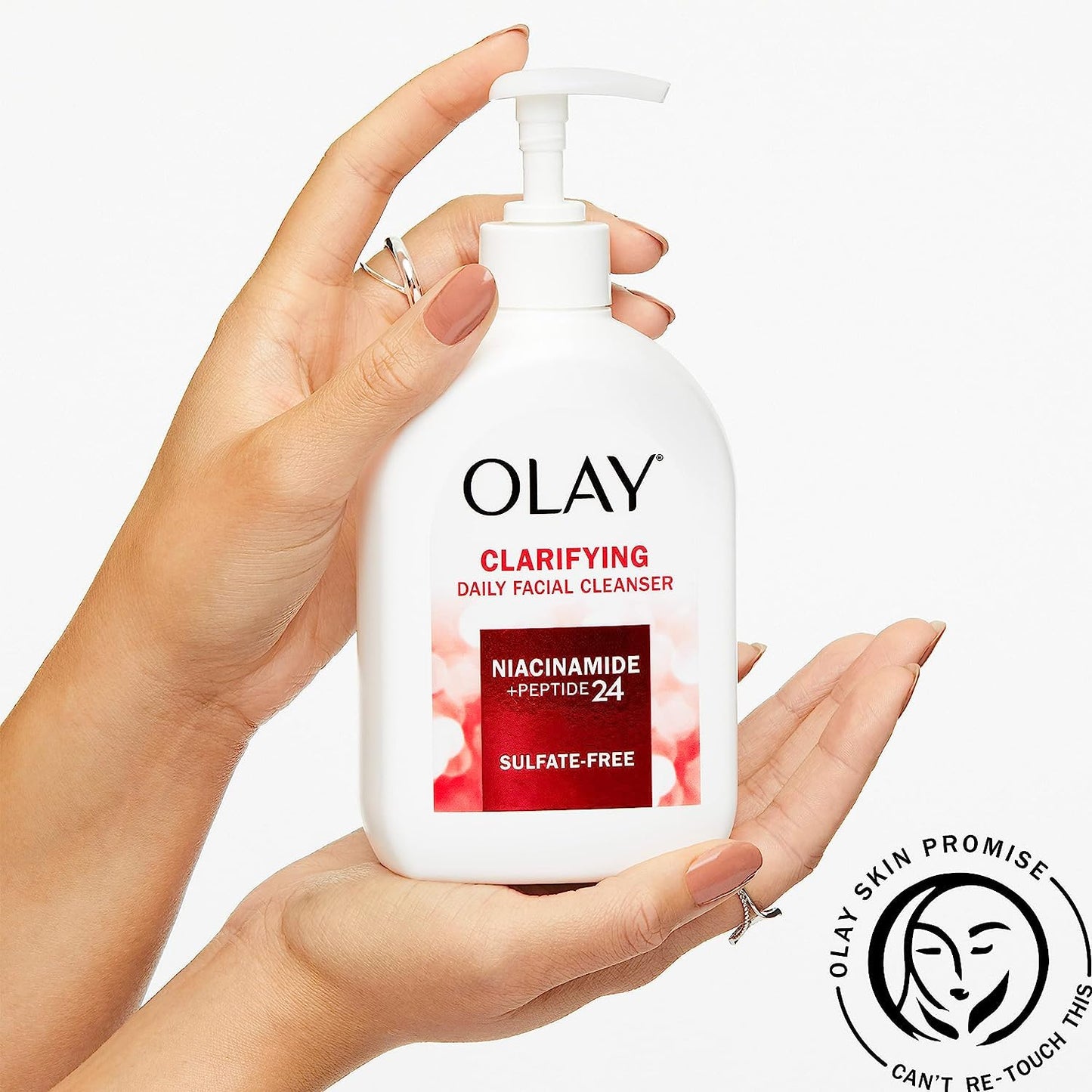 Olay Face Wash, Daily Facial Cleanser with Niacinamide, Peptides & Glycerin - Clarifying, Refreshes Skin Surface, Refines Appearance of Pores