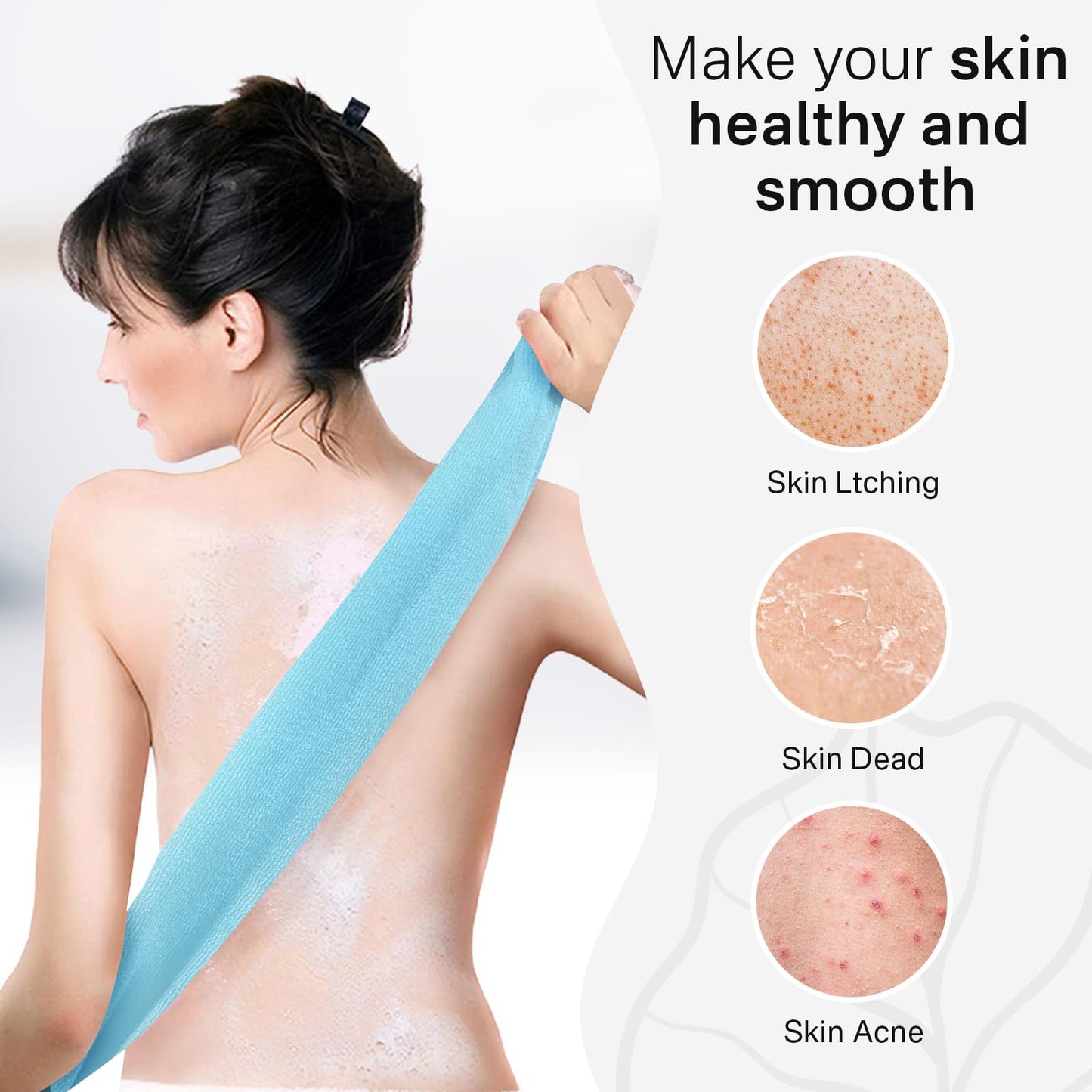 Yiclick Exfoliating Washcloth Towel, Japanese Exfoliating Bath Wash Cloth for Body Exfoliation, Korean Back Scrubber Washer for Shower, African Net Beauty and Personal Care Yiclick