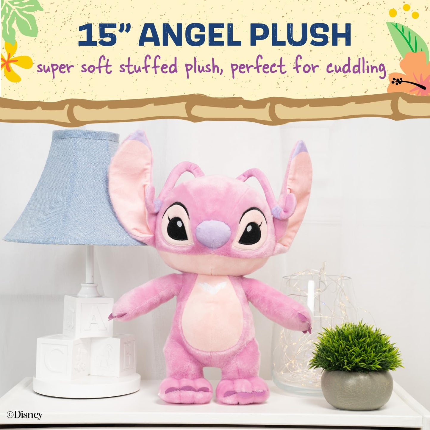 KIDS PREFERRED Disney Baby Lilo & Stitch Angel Soft Huggable Stuffed Animal Cute Plush Toy for Toddler Boys and Girls, Gift for Kids, Pink Angel 15…