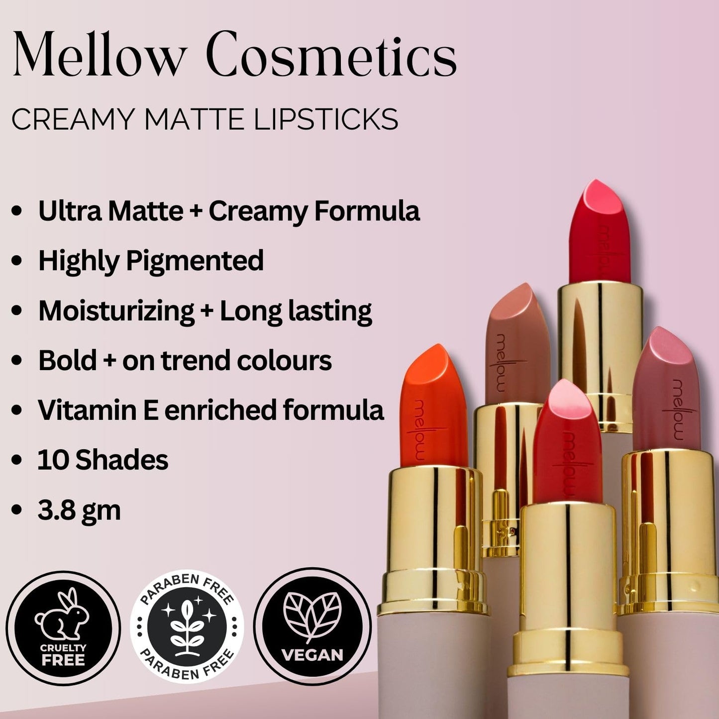 Mellow Cosmetics - Creamy Matte Lipstick - Passion