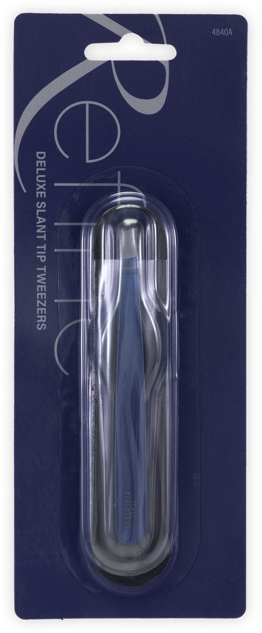 REFINE - Italy - Deluxe Slant Tip Tweezers, Stainless Steel, for Eyebrow Shaping and Removing Hair from Face and Body