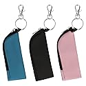 Meiiy Chapstick Holder Lip Balm/Gloss Sleeve Pouch Portable Lipstick Bag With Hook Gift for Women (3pcs)