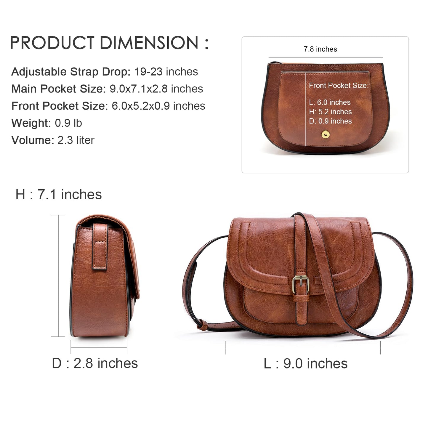 AFKOMST Crossbody Bags for Women,Small Saddle Purse and Boho Cross Body Handbags
