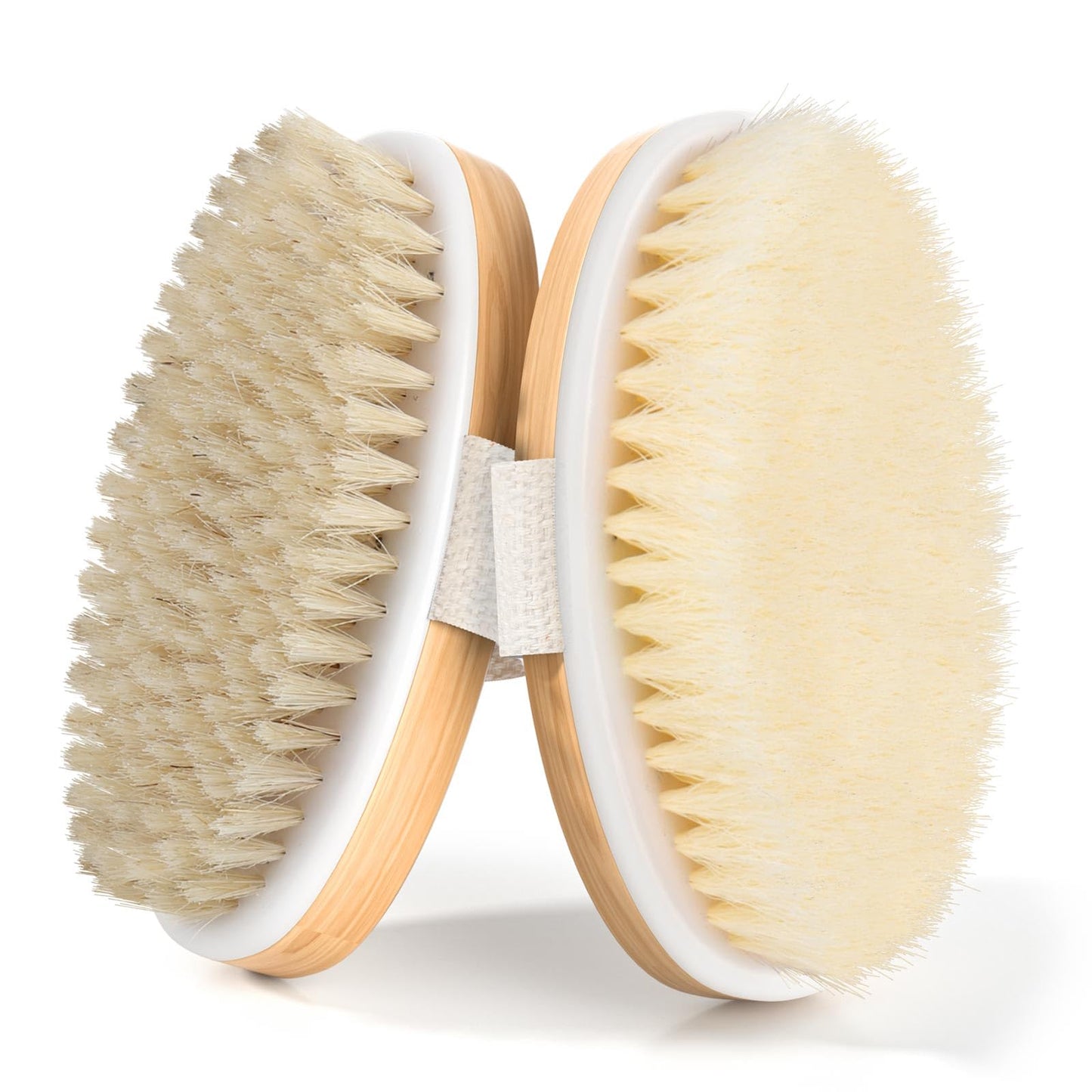 2 Pack Dry Brushing Body Brush, Natural and Soft Bristle Shower Brush for Body Cleaning, Exfoliating Bath Brush for Lymphatic Drainage Improve Beauty and Personal Care Tskcos