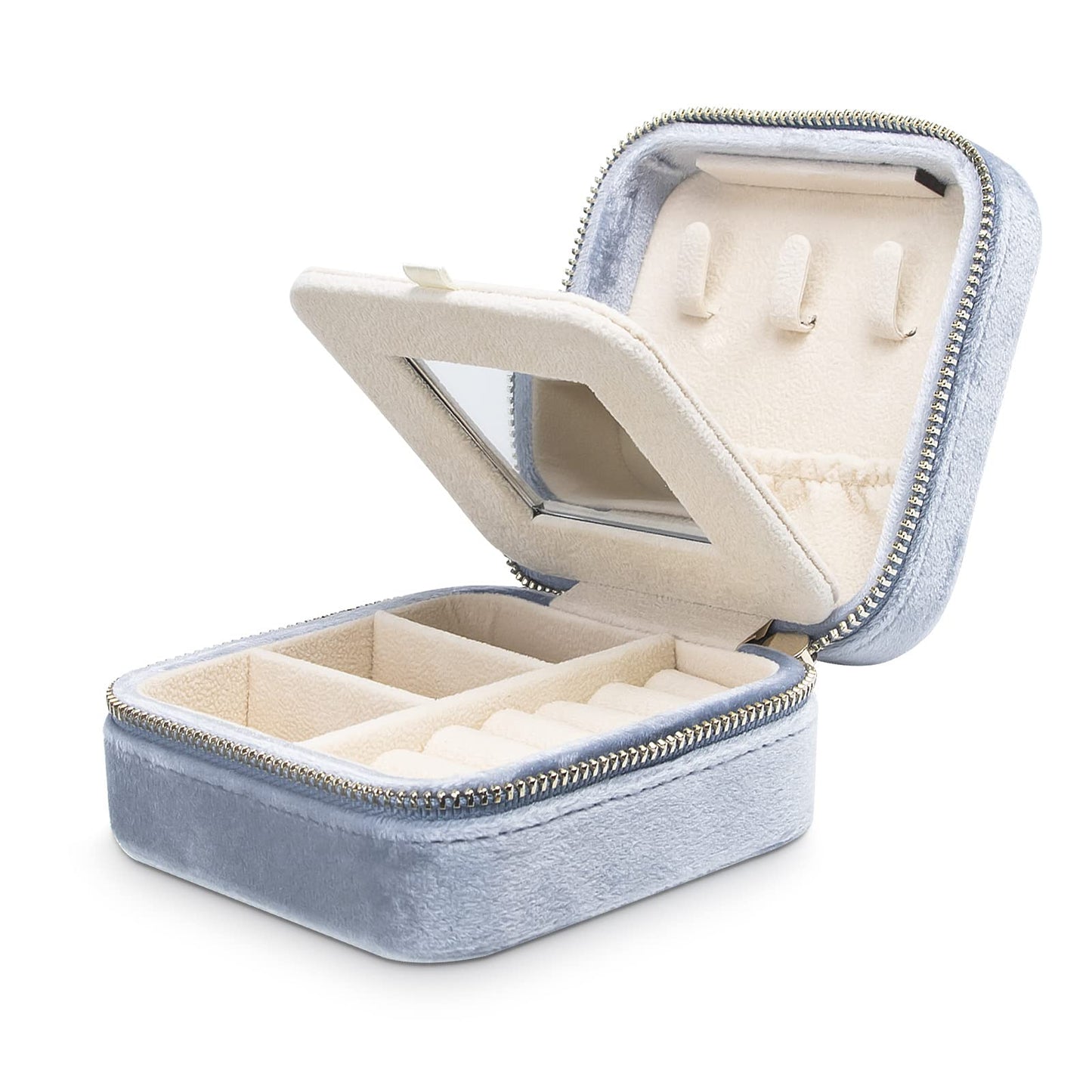 OSHOOM SoleGood Plush Velvet Small Jewelry Box Necklace Ring Storage Organizer Mini Jewelry case Jewelry Travel Organizer for Women Girls (Periwinkle…