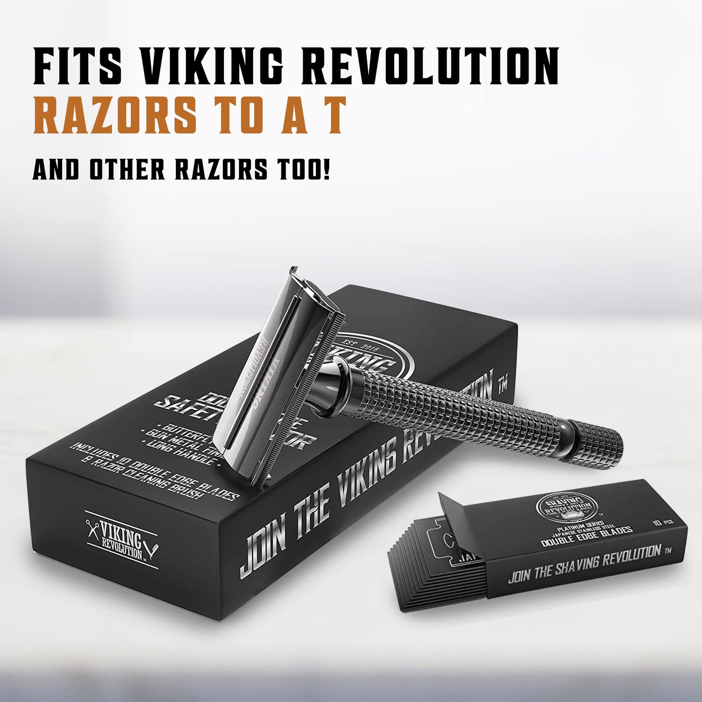 SHAVING REVOLUTION Double Edge Razor Blades - Men's Safety for Shaving Platinum Japanese Stainless Steel a Smooth, Precise and Clean Shave - 50 Count Beauty and Personal Care SHAVING REVOLUTION