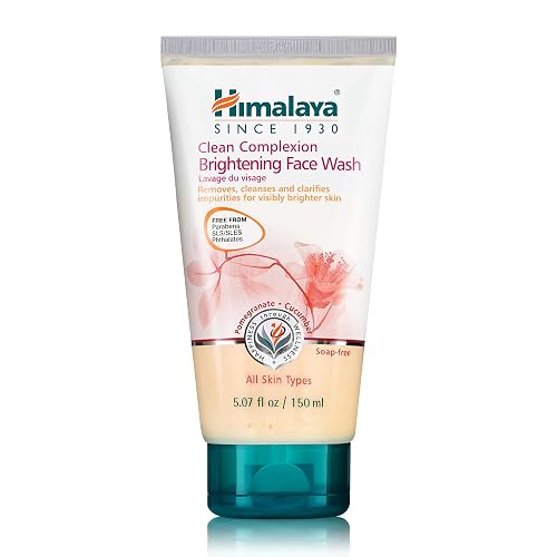 Himalaya Clean Complexion Brightening Face Wash for Bright Clean Skin, For All Skin Types, Free from Parabens, SLS, and Phthalates, 150 ml (5.07 oz)