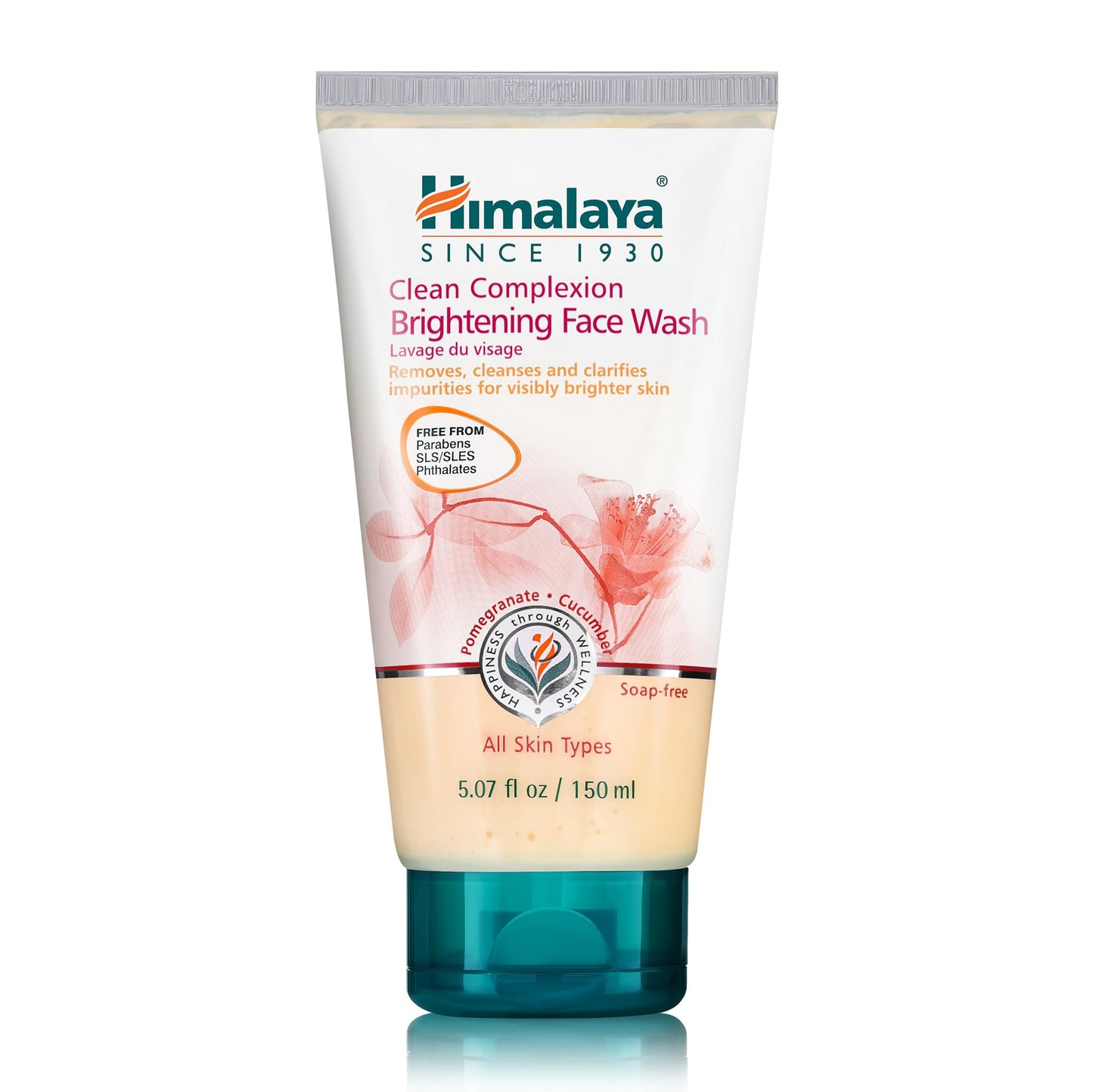 Himalaya Clean Complexion Brightening Face Wash for Bright Clean Skin, For All Skin Types, Free from Parabens, SLS, and Phthalates, 150 ml (5.07 oz)
