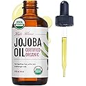 Kate Blanc Cosmetics Organic Jojoba Oil for Hair, Skin, Face, Nails (2oz) - USDA Certified, 100% Pure Cold Pressed Unrefined - Moisturizing Carrier