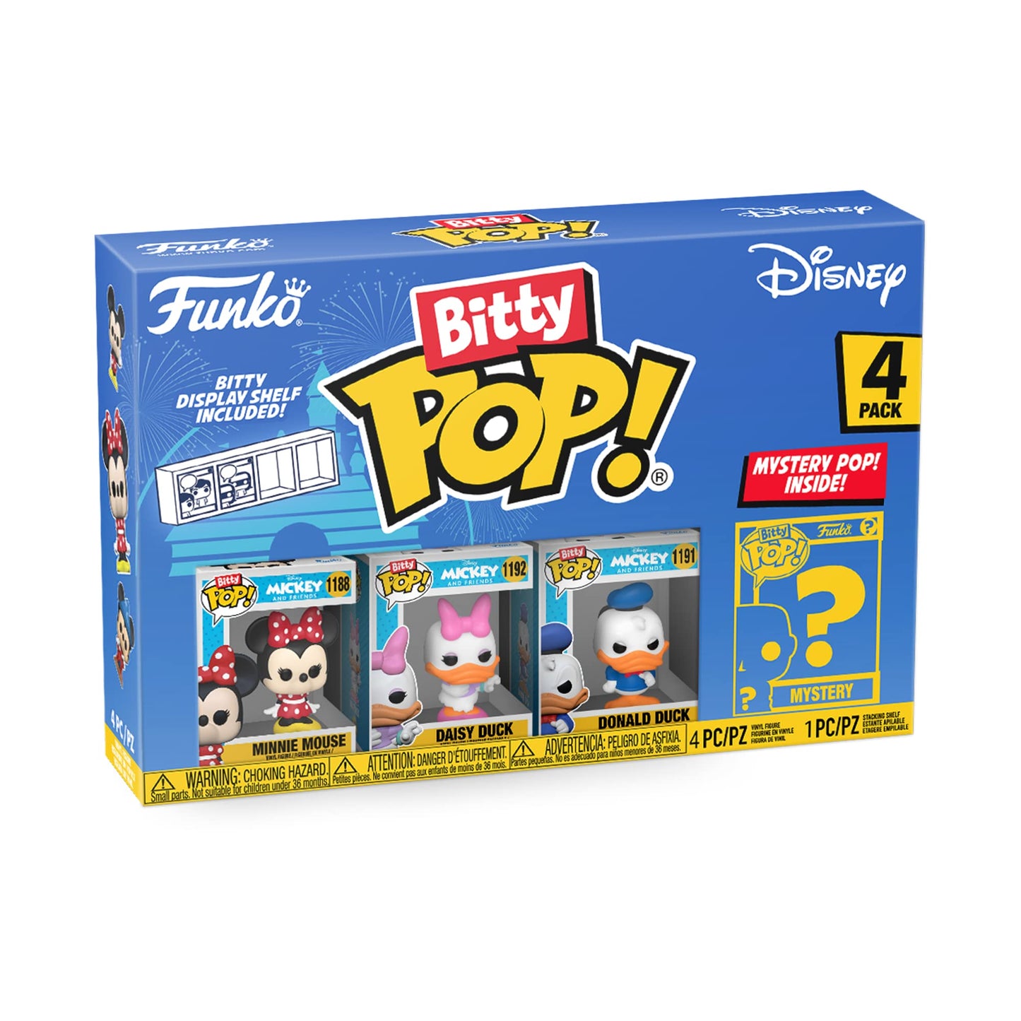 Funko Bitty POP! Disney - Minnie, 4-Pack - Minnie Mouse (red Dress), Daisy Duck, Donald Duck and A Surprise Mystery Mini Figure - 0.9 Inch (2.2 Cm)…