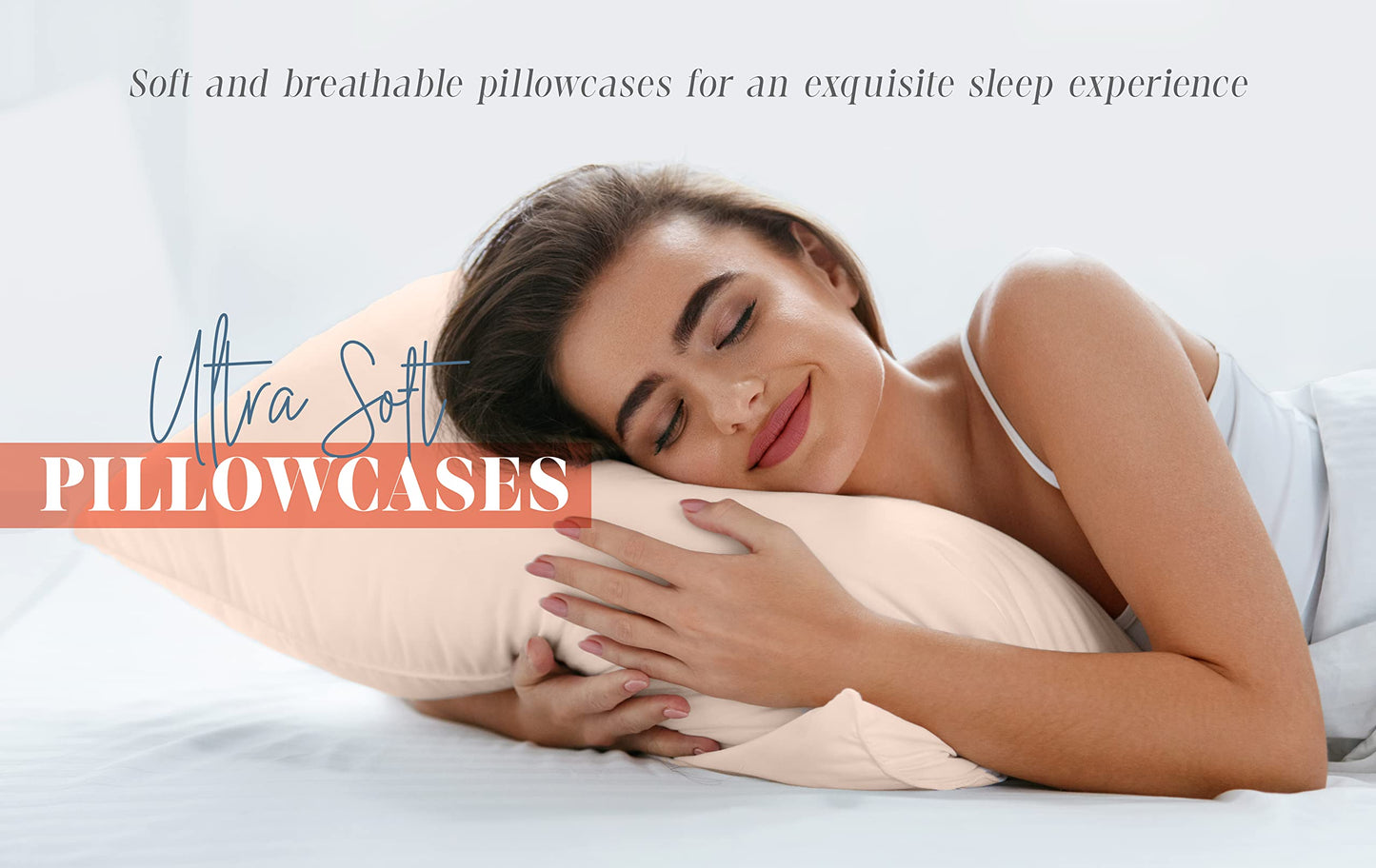 Elegant Comfort Solid Pillowcases 1500 Premium Hotel Quality Microfiber - Smooth Weave, Wrinkle and Stain Resistant, Easy Slip-On, 1-Piece Set, Body