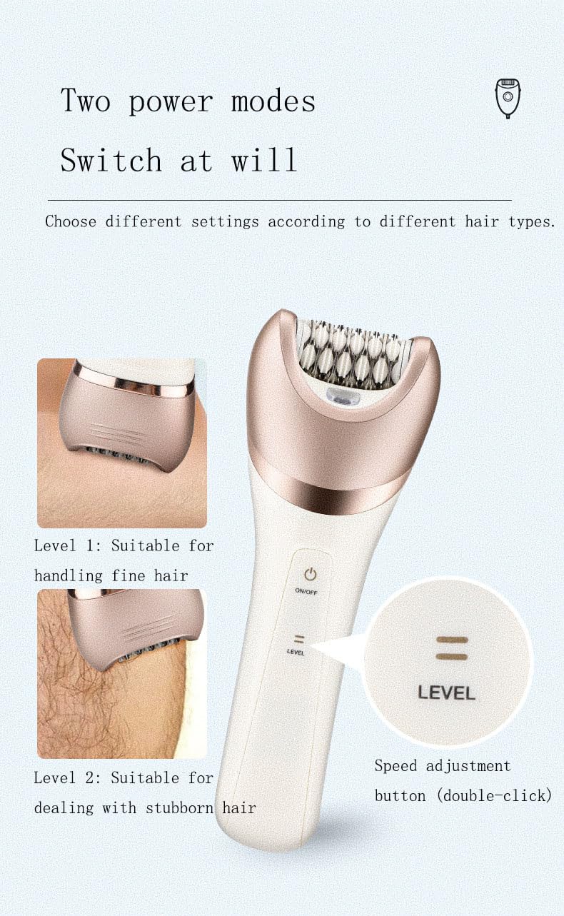 Epilator Hair Removal for Women, 6-in-1 Cordless & Rechargeable Lady Electric Shaver, Waterproof Trimmer Device Wet and Dry Bikini for Face Arm Leg Beauty and Personal Care QDKVTNDJZ