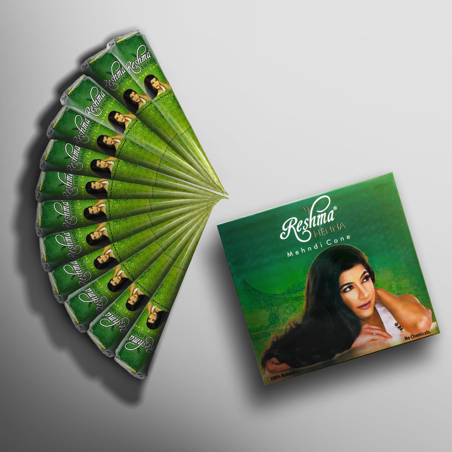 Reshma Beauty 12 Pack of Rajasthani Jumbo Henna Cones for Hair, 50g Each-Almost Double the Size of Regular Cones, 100% Natural Ready-to-Use Henna