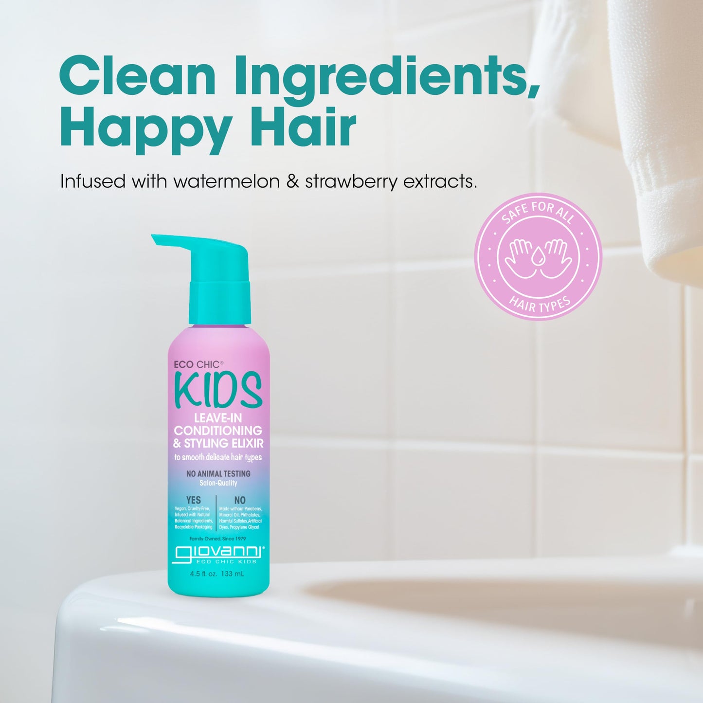 Giovanni Cosmetics Kids Leave In Cond, 4.5 fl oz