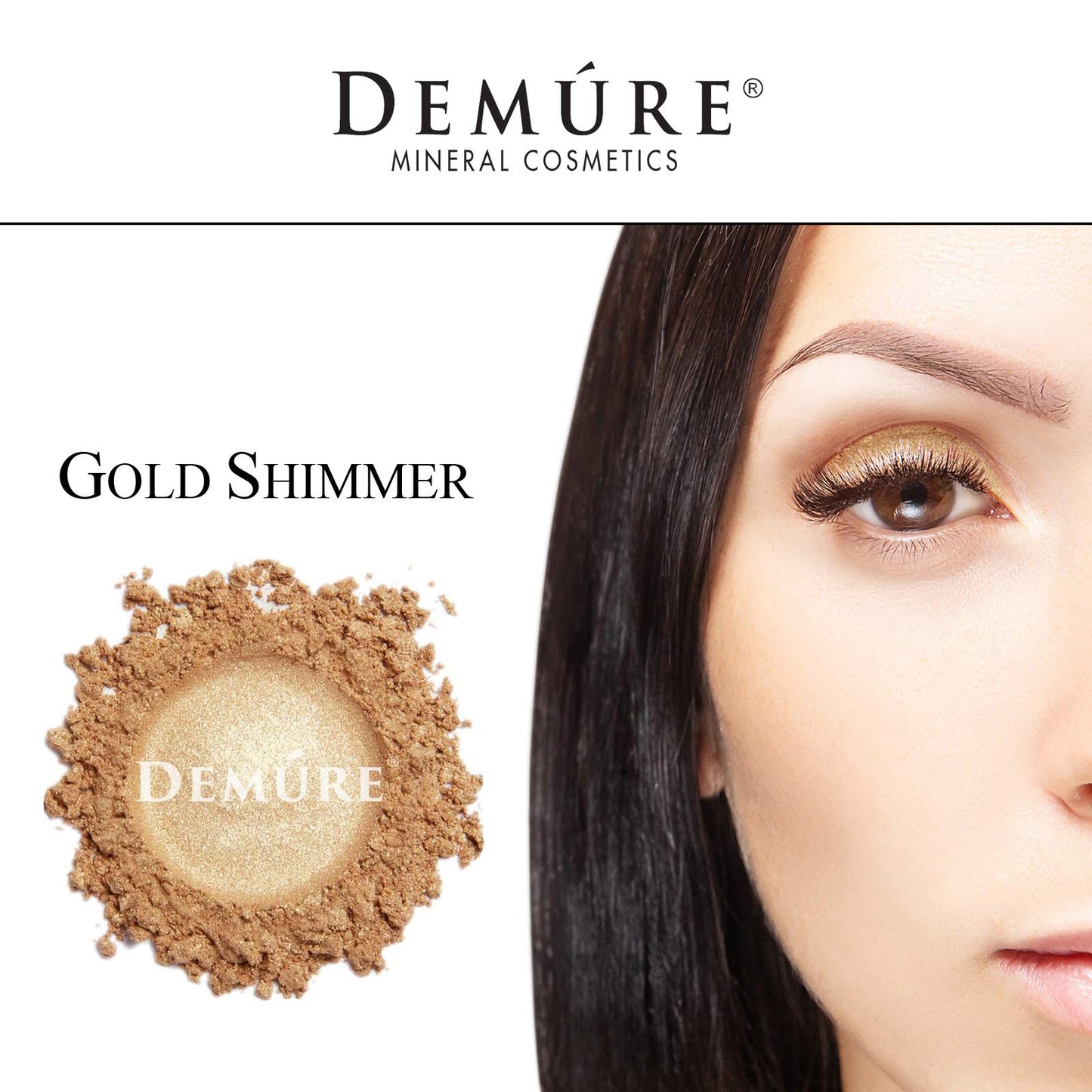 Demure Mineral Make Up (Gold Shimmer) Eye Shadow, Shimmer Eyeshadow, Loose Powder, Glitter Eyeshadow, Eye Makeup, Professional Makeup