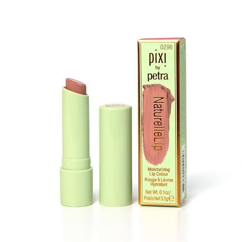 Pixi NaturelleLip | Hydrating Demi-Matte Lipstick with Sunflower Oil, Jojoba & Vitamin E | Natural Finish & Comfortable All-day Wear | Pecan | 0.1