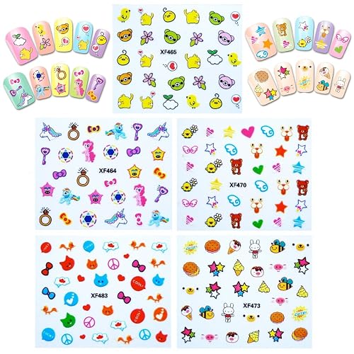ALLYDREW Funky Cute Funky Patterns Nail Art Nail Stickers 3D Nail Decals, 10 Sheets (300+ Nail Stickers) Beauty & Personal Care allydrew