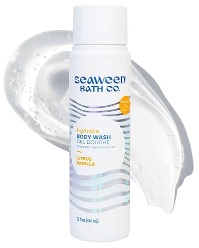 Seaweed Bath Co. Hydrate Body Wash - Citrus Vanilla - Foaming Shower Gel Cleanser with Natural Ingredients - Vegan, Paraben and Sulfate Free -