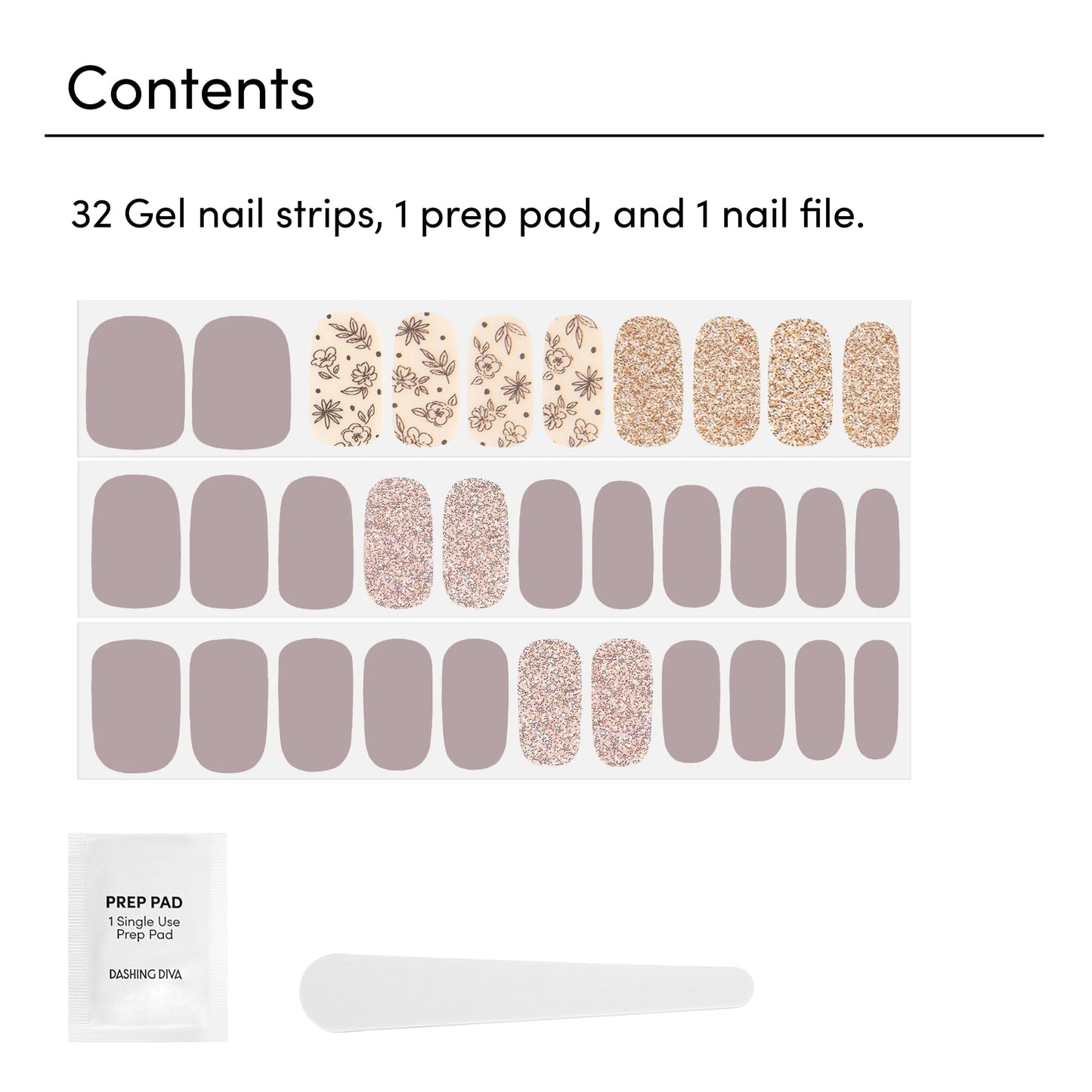 Dashing Diva Gloss Nail Strips - Lavender Dreams - UV Free, Chip Resistant, Long Lasting Gel Stickers - Contains 32 Wraps, 1 Prep Pad, 1 File Beauty & Personal Care Dashing Diva