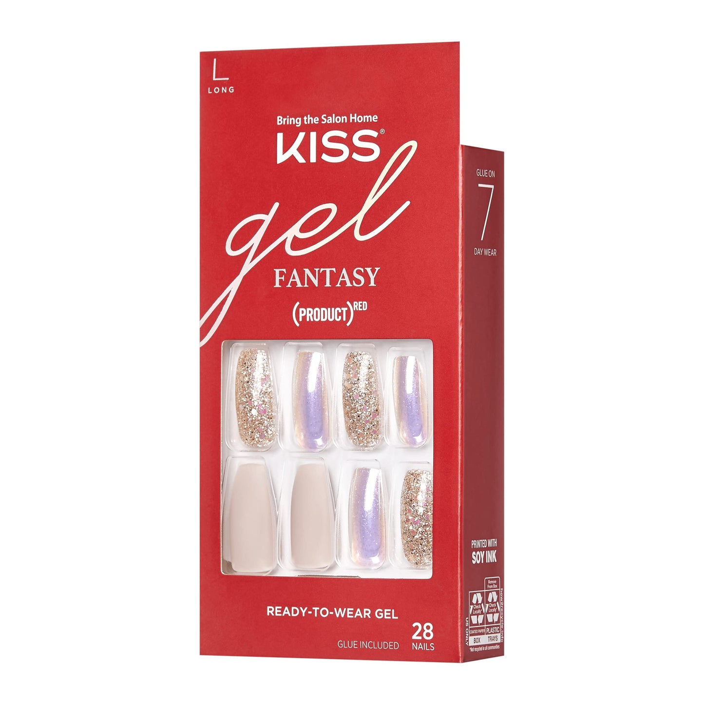 KISS Gel Fantasy Ready-to-Wear Nails, (PRODUCT) RED - Give Beauty & Personal Care KISS