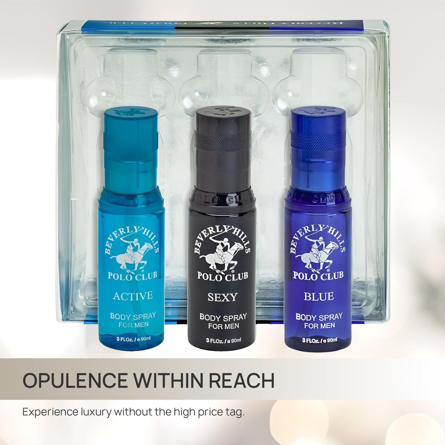 Beverly Hills Polo Club Men's Body Spray Collection Gift Set Featuring Luxury Designer Cologne Scents for Long Lasting Freshness