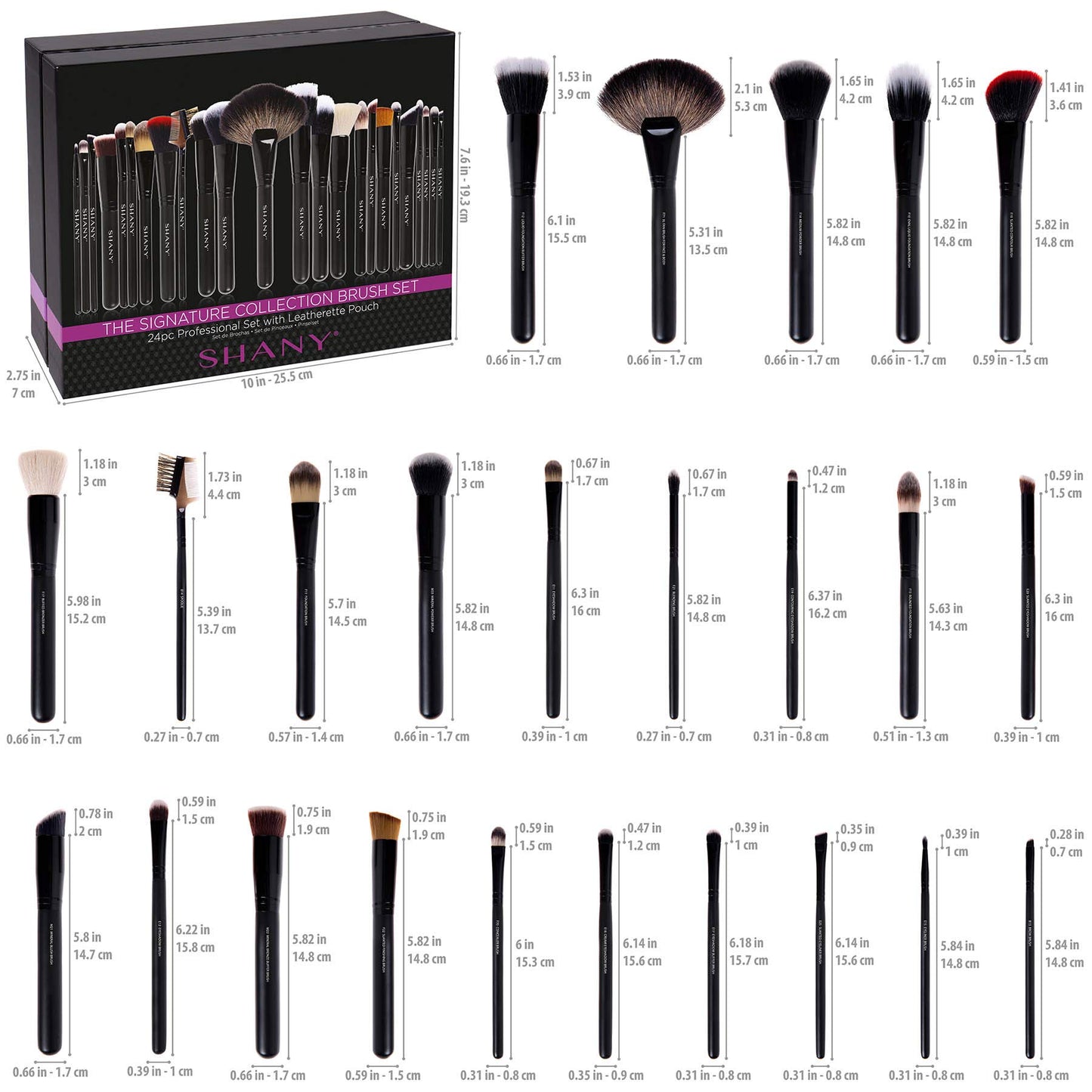 SHANY Makeup Brushes The Masterpiece Pro Signature Makeup Brush Set - Foundation Powder Concealers Eye Shadow brushes, Synthetic Bristle with Wooden