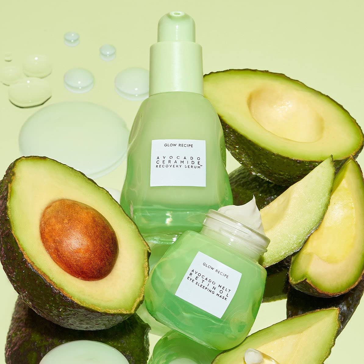 Glow Recipe Avocado Ceramide Serum - Soothing, Hydrating Face Serum for Women & Men, Redness Relief & Skin Barrier Repair - Lightweight, Milky Korean