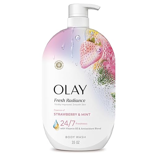 Olay Body Wash for Women, Fresh Radiance, 24/7 Skin-Loving Freshness, Visibly Radiant, Plant Based Cleansers, Vitamin B3 & Antioxidant Blend, For All