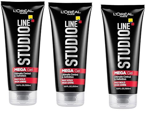 L'Oreal Paris Studio Line Mega Hair Gel, 6.8 Fluid Ounce Pack of 3