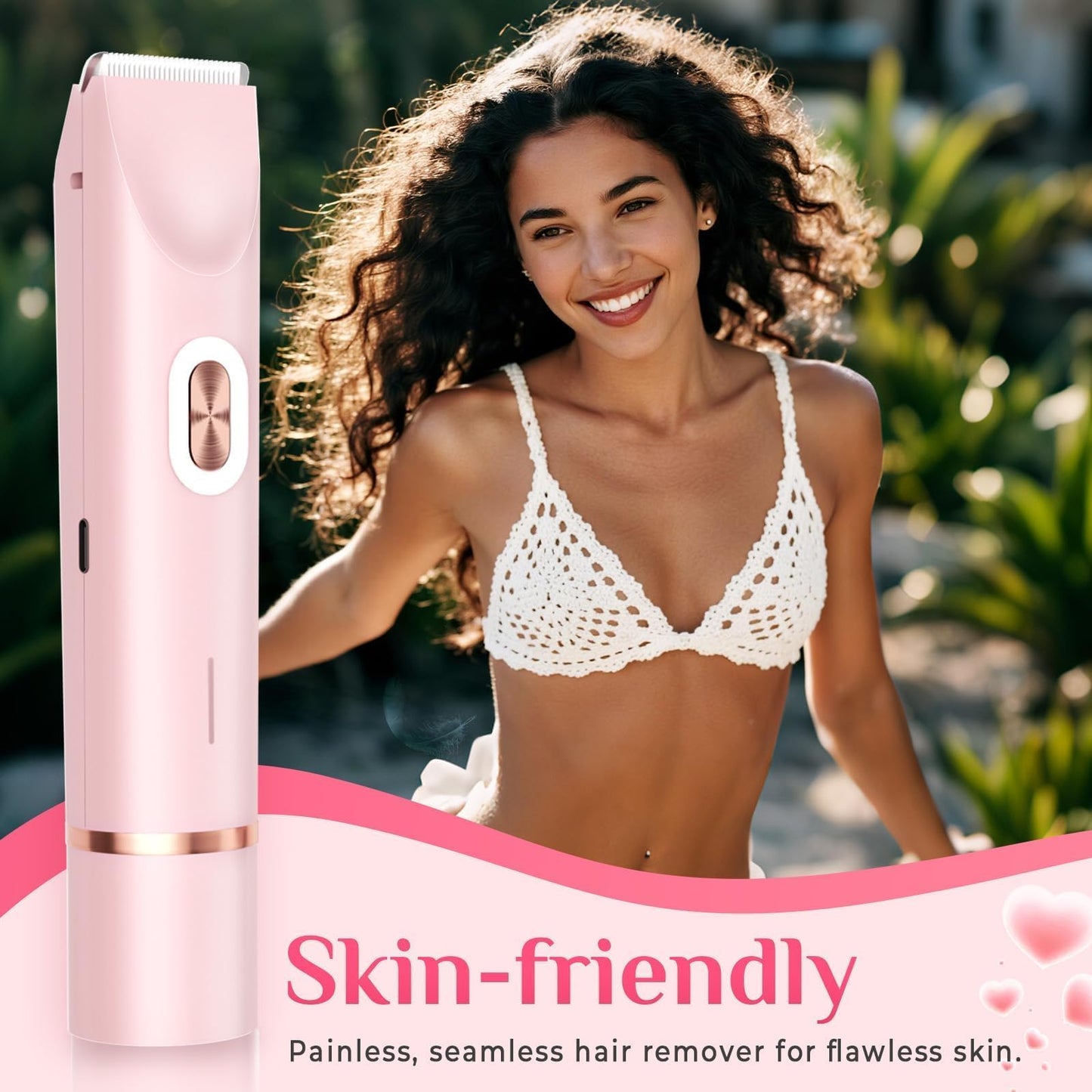 Mpotmiy 2-in-1 Electric Bikini Trimmer for Women - Dual Head Electric Razor, Waterproof Painless Shaver, Pubic Hair Trimmer for Private Area & Body Beauty and Personal Care Mpotmiy