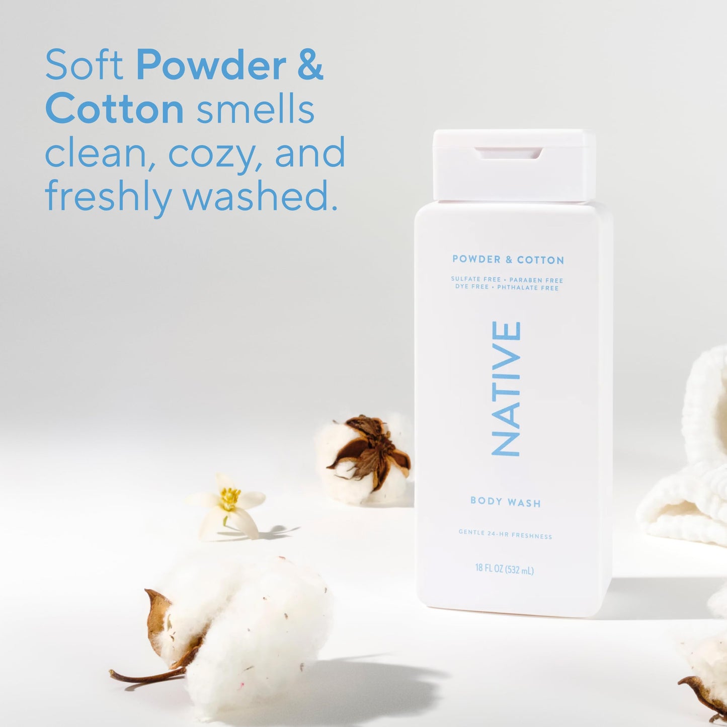 Native Body Wash Contains Naturally Derived Ingredients | For Women & Men, Sulfate, Paraben, & Dye Free Leaving Skin Soft and Hydrated |Powder Beauty & Personal Care Native