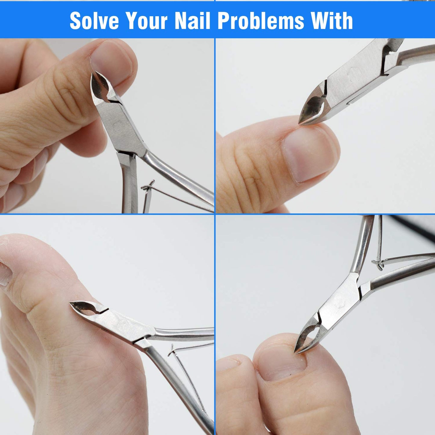 Cuticle Trimmer Cuticle Nippers,Professional Stainless Steel Cuticle Cutter Cuticle Remover,Pedicure Manicure Tools for Fingernails and Toenails