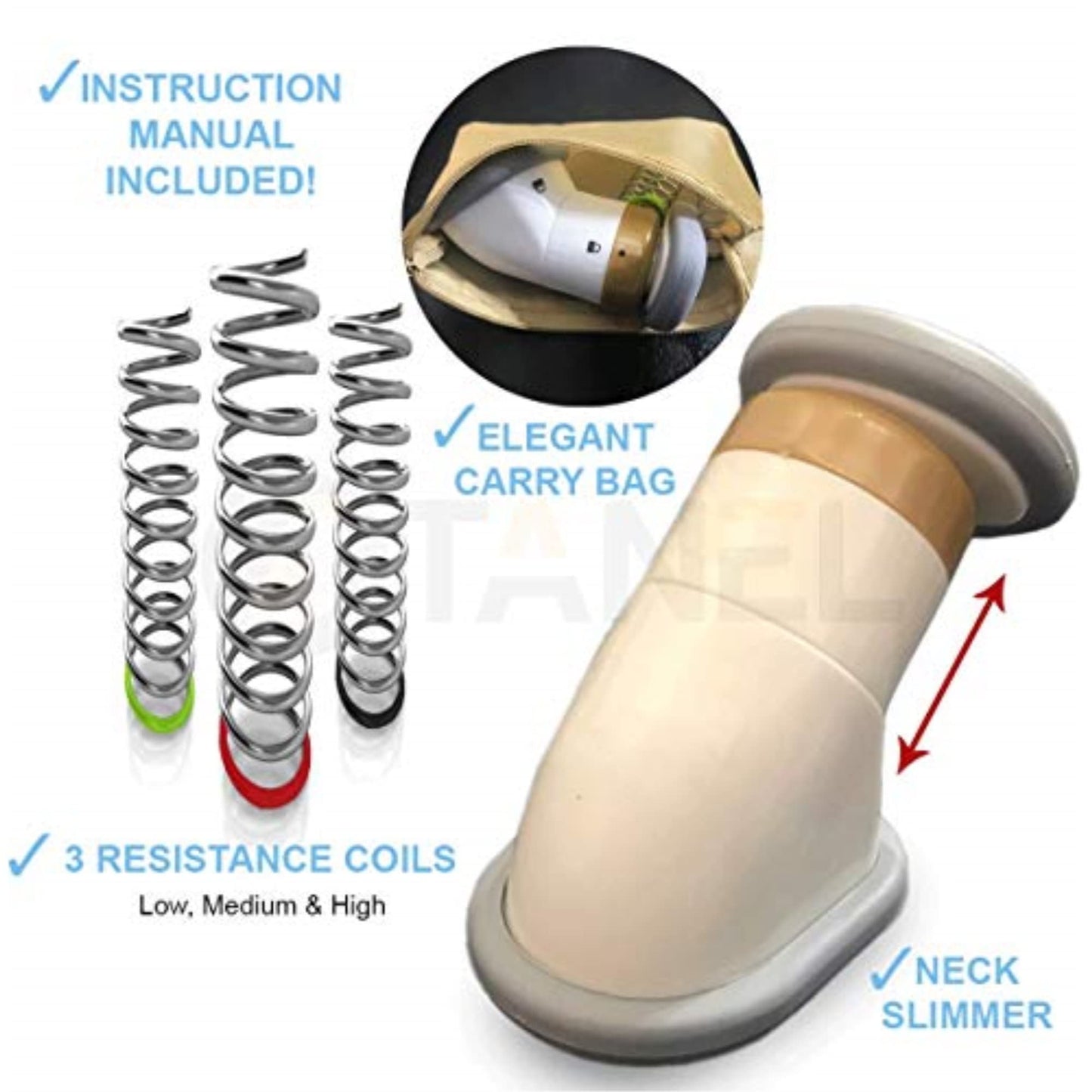 Neckline Portable Neck Slimmer and Jaw Exercise - Double Chin Reducer, Chin Exerciser and Neck Toner Device for Men and Women