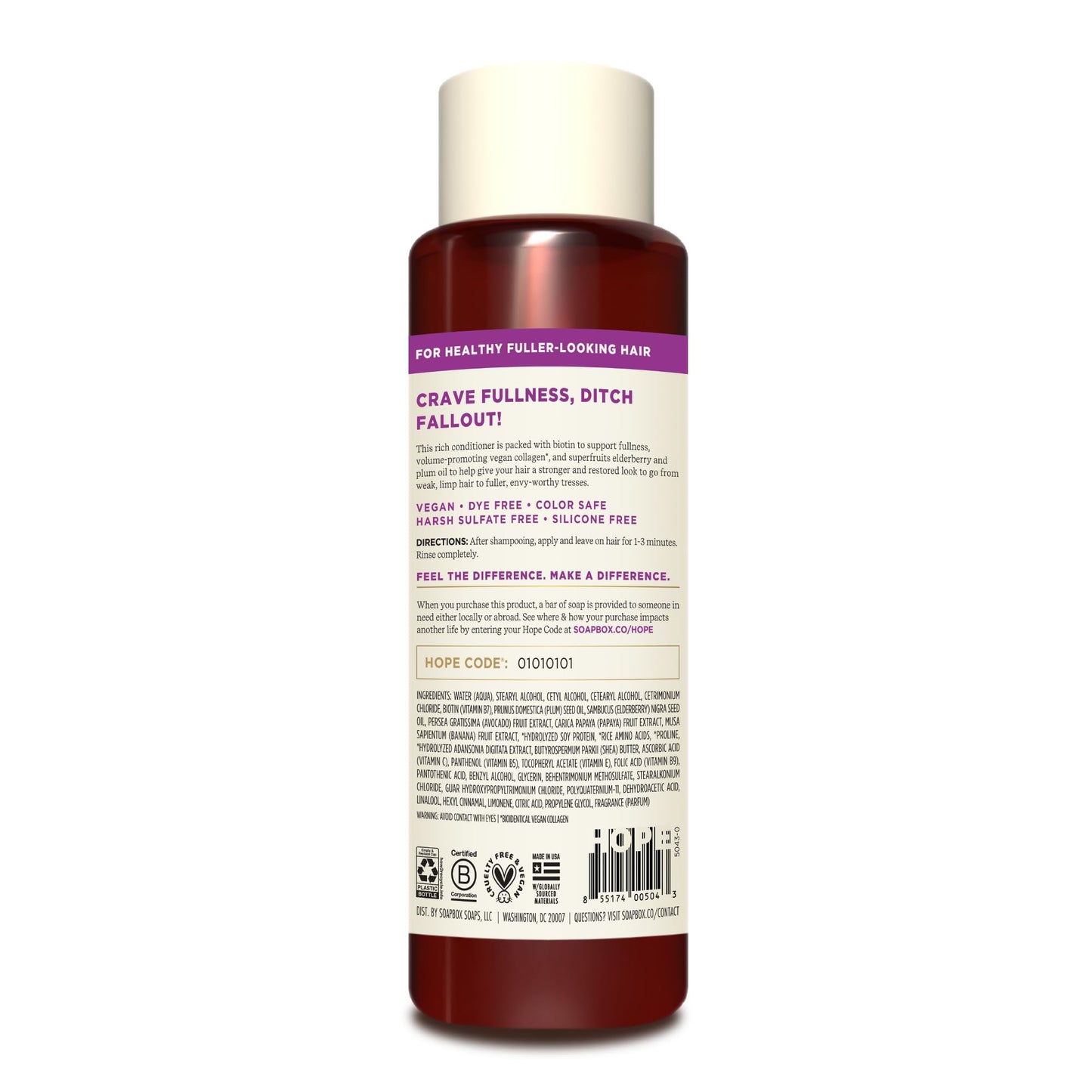 Soapbox Biotin & Super Fruit Shampoo & Conditioner Set, Leaves Hair Volumized & Strengthened - Clean Ingredients Free of Harsh Chemicals, Sulfates